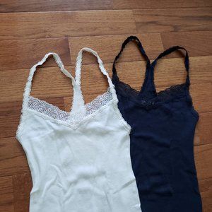 *SOLD* 2  lace trim tank top camis